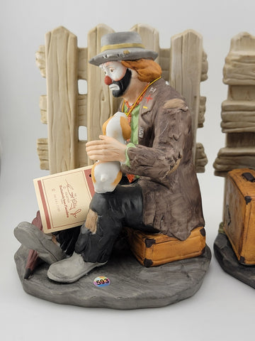 Vintage The Emmett Kelly JR Signature Collection Figurine Bookends Flambro