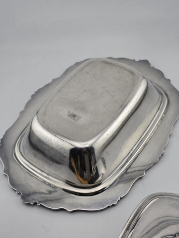 Antique Wallace Baroque Silverplate Covered Vegetable Dish Casserole Ornate Lid