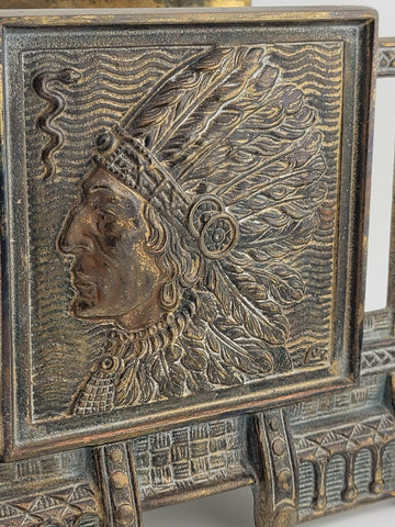 Rare Antique Judd Mfg Co Indian Chief Cast Iron Letter /Napkin Holder #6701