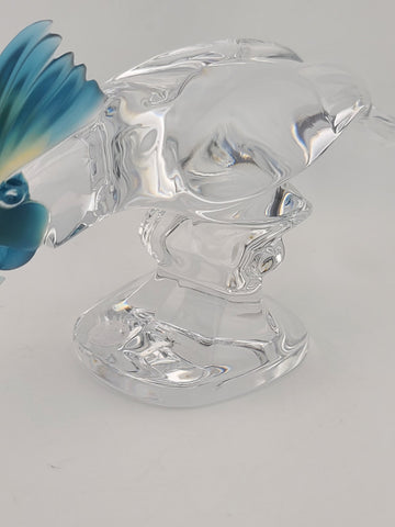 Vintage Royales de Champagne Frosted and Clear Crystal Cockatoo Bird Figurine