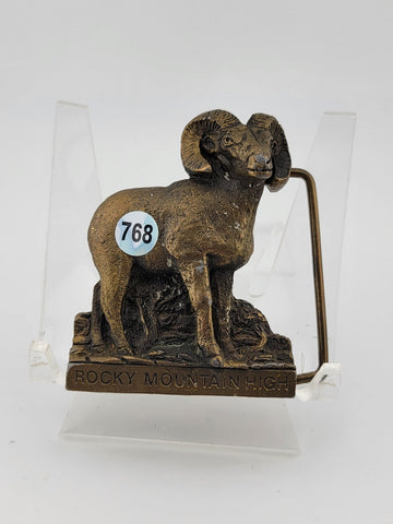 Vintage 70's 1978 3-D Bighorn Sheep Ram Nature Wildlife Spec-Cast Belt Buckle