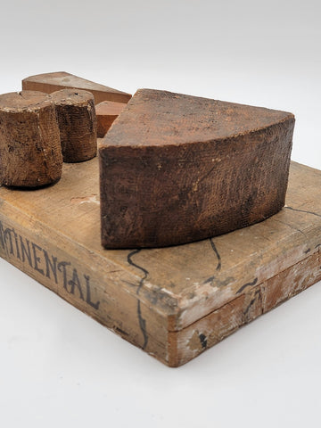 Antique 19th C One Of A Kind English & Continental Wooden Cheese Display Board.
