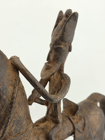 VTG 1940'S AUTHENTIC AFRICAN CAST BRONZE HORSE AND RIDER DOGON MALI WEST AFRICA