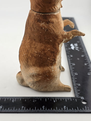 Antique C1890 German Paper Mache Folk Art Composition Rabbit Candy Container