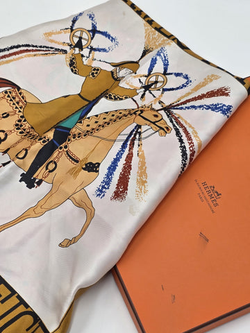 VINTAGE HERMES FEUX D’ARTIFICE FIREWORKS RED SILK SCARF WRAP 1937-1990 34X34