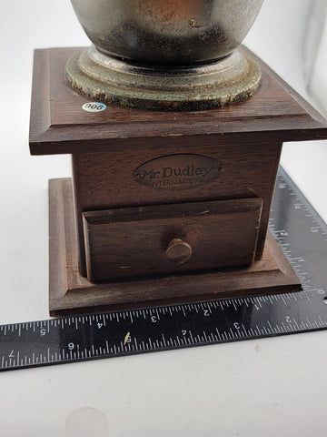 Vintage MR. DUDLEY INTERNATIONAL Wood & Metal Hand Coffee Grinder  Box Style