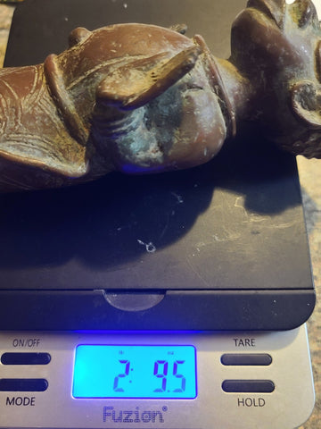 Vintage 1940's African Bronze Figure Rare Benin Style Tribal Bronze Sculpture 8”