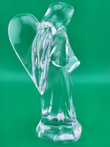 BACCARAT France Crystal ANGEL With HORN Nativity Figurine Discontinued 6"