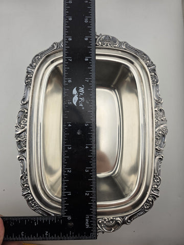 Antique Wallace Baroque Silverplate Covered Vegetable Dish Casserole Ornate Lid