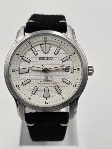 Seiko Prospex SNKP09K1 Automatic Diver 200M White Dial 7S26 Watch Box