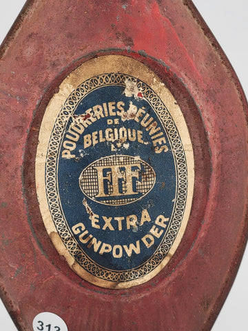 Rare Antique OOAK 19th Century Belgium Tin Type FFF Extra Gun Powder Flask