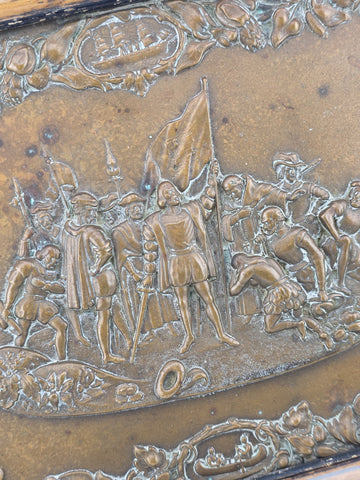 The Landing of Columbus Union Case-1856 Engraving cast as Bronze Plaque 1892-93