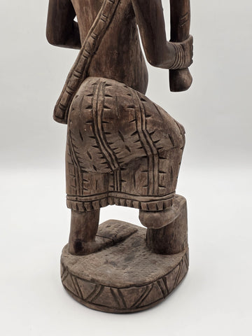 Rare Antique XL 26 In Yoruba African Wood Pregnant Lady Tribal Sculpture Nigeria