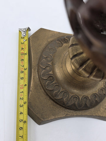 Rare Antique Solid Brass/Cast Iron Two-Tone Lidded Filigree Cut Decorative Urn