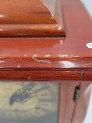 BEAUTIFUL ESKA WIND UP ESKA SHELF MANTEL CLOCK BRAZIL WESTMINSTER CHIMES. As-is.