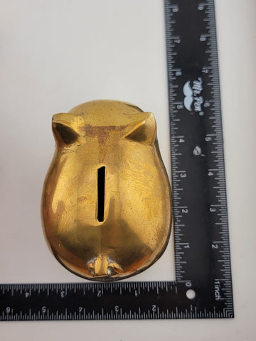 Lot Of 2 Vintage Collectible Heavy Brass Piggy Bank And Paperweight.