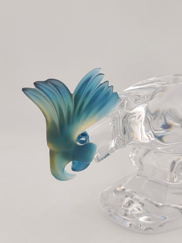 Vintage Royales de Champagne Frosted and Clear Crystal Cockatoo Bird Figurine