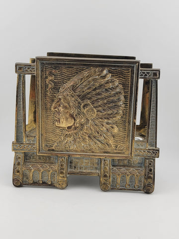 Rare Antique Judd Mfg Co Indian Chief Cast Iron Letter /Napkin Holder #6701