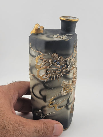 Antique Original Sake Dragonware Bottle Japanese Decanter Whistling Singing Bird