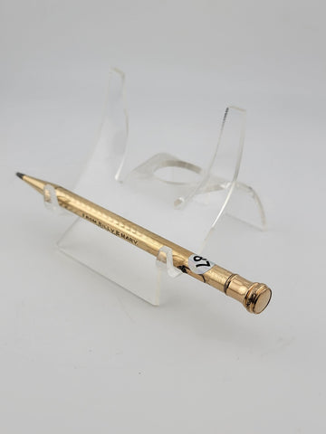 Antique English Victorian 14K Gold Filled Propelling Pencil Engraved 1927.