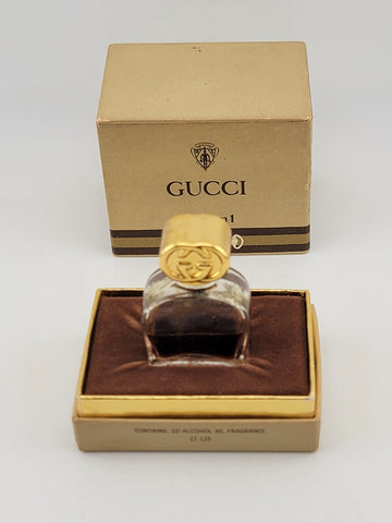 Vintage 1970’s Gucci 1 Parfum 1/5 fl oz/6 ml Pure Perfume Rare Splash. Half Full