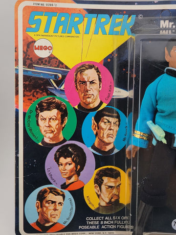 MEGO STAR TREK MR. SPOCK 6 IMAGE FRONT BLUE NAME RARE MOC #51200/2 UNOPENED 1974
