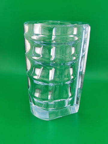 ORREFORS 1930s Edvin Ohrstrom Öhrström RARE Ribbed Optic Glass  Vase, Sweden