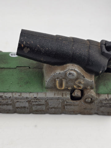 Vintage Reproduction Book of Knowledge Cast Iron Cannon Mechanical Bank.