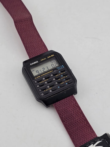 Vintage Casio CA-50 Digital Men's 8-Digit Calculator Dual Time Watch Japan Works