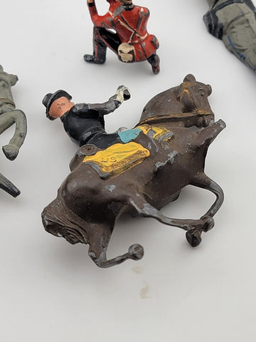 Large Lot Of Antique Britains Detailed Civil War/ Indian Toy soldiers lead metal