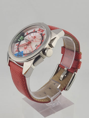 LOCMAN Cavallo Pazzo Chronograph Mother-of-Pearl Quartz Watch REF 161 Mens 40x47