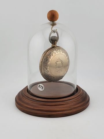 The Plan Gold Plated Swiss Pocket Watch by David Perret c.1890. W Glass Dome.