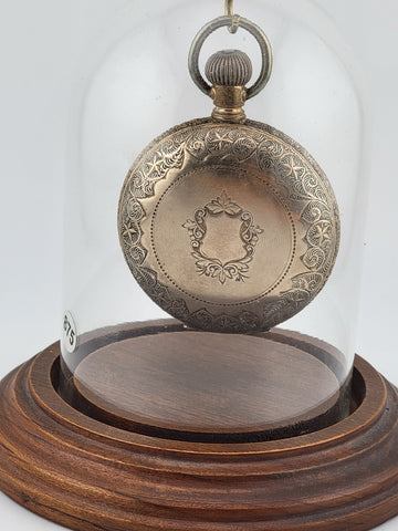 The Plan Gold Plated Swiss Pocket Watch by David Perret c.1890. W Glass Dome.