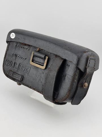 Private: Antique 1876 Indian Wars 120R Leather Cartridge / Ammo Pouch Arsenal