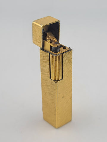 Rare Vintage Cube Cartier Lighter - 18k Yellow Gold Plated Cigarette Lighter