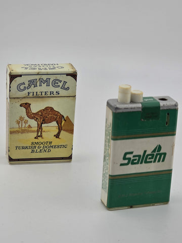 Lot Of 4 Vintage Cigarette Pack Lighters Camel Salem Winston Novelty. Untested.