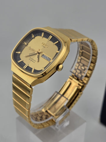 PRIVATE: VINTAGE Gold  ORIS AUTOMATIC SWISS VINTAGE STAR CRYSTAL 21 Jewels Day