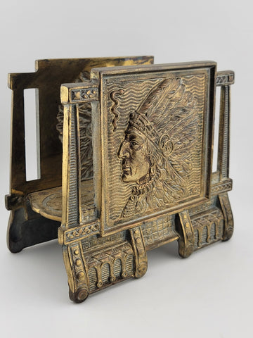 Rare Antique Judd Mfg Co Indian Chief Cast Iron Letter /Napkin Holder #6701