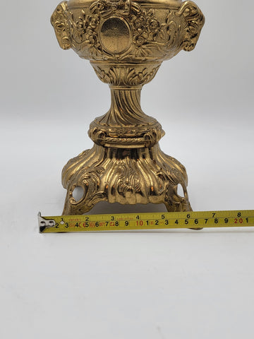 Vintage Italian Mid Century XL Brass Putto Putti Cherub Sculpture Rococo Style