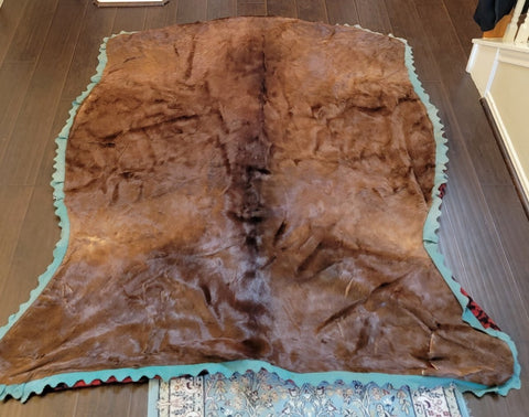 Vintage Horse Hide Lap Robe By National Fur & Tanning Co. Very Clean & Shiny.