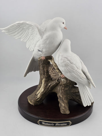 HOMCO HOME INTERIORS CLASSIC PORCELAIN "NATURE'S PROMISE" DOVES/FLOWERS/FAMILY