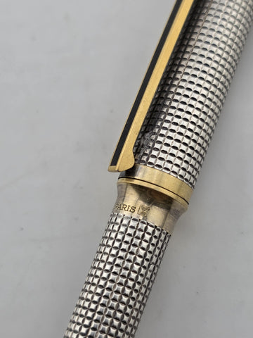 Vintage S.T Dupont Montparnasse Ciselé Ballpoint Pen - Palladium & Gold Plated