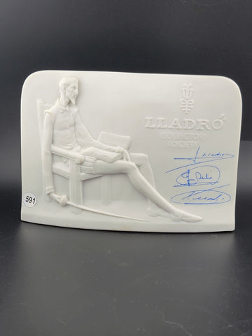 Lladro Collectors Society Don Quixote Porcelain Bisque Plaque With Shellback.