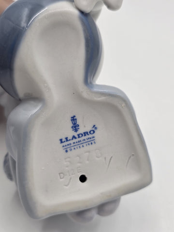 Lladro 5278 “Pierrot w/ Puppy & Ball" Kneeling Clown Dog Figurine Spain W Box