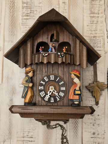 Vtg German Cuckoo Clock Regula 25 Thorens Edelweiss Music Dancing Figures. Read.