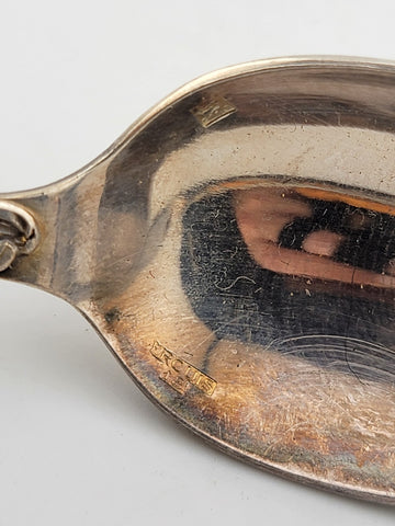 Antique Set Of 12 Small Silver Plated Spoons in Case from Ercuis Pompadour.