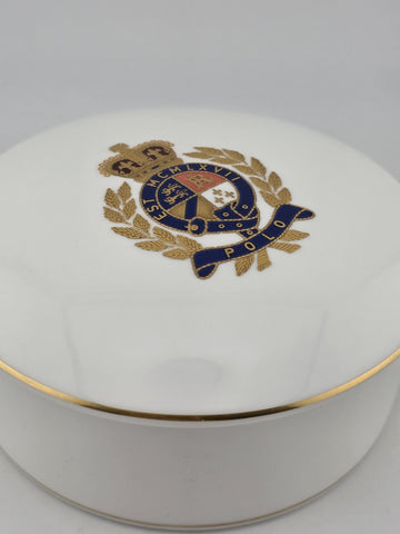 Rare Vintage 1989 Ralph Lauren Wedgwood Bone China Polo Crest Trinket Box