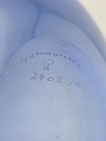 Vtg Handblown Blue Glass Drop Vase by Per Lütken for Holmegaard, 1960s. Signed.