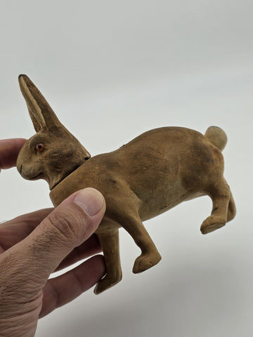 Private: Rare Antique C1890 German Paper Mache Folk Art Composition Rabbit.