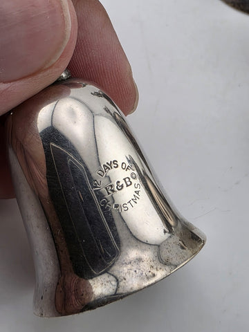 Vintage Complete Set of 12 Reed & Barton's 12 Days of Christmas Silver Bells.